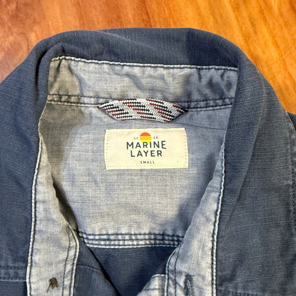 Marine Layer Patrick Canvas Overcoat Shirt Jacket Small Button Casual LL10 - Picture 3 of 5